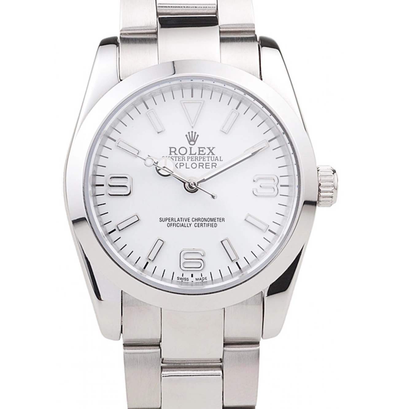 AAA replica watch Rolex 98086 Steel Polished White Explorer Dial Stainless 0629